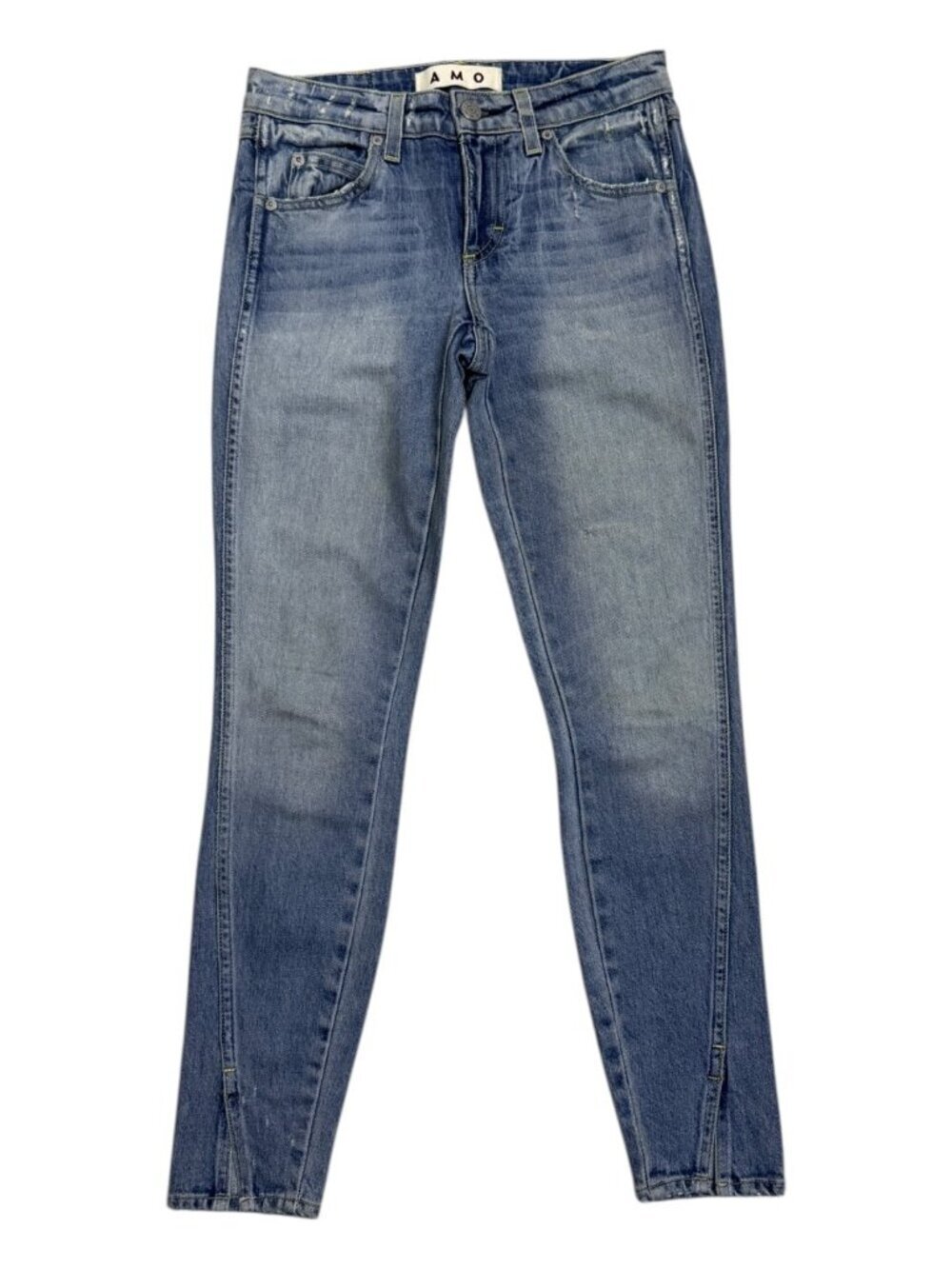 AMO Twist Sweet Cheeks Luxury Designer Skinny Casual Denim Jeans Womens Small